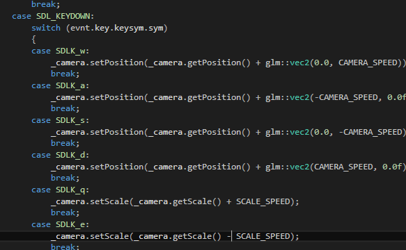 move and scale the camera