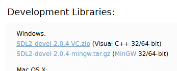 SDL 2 headers and binaries download